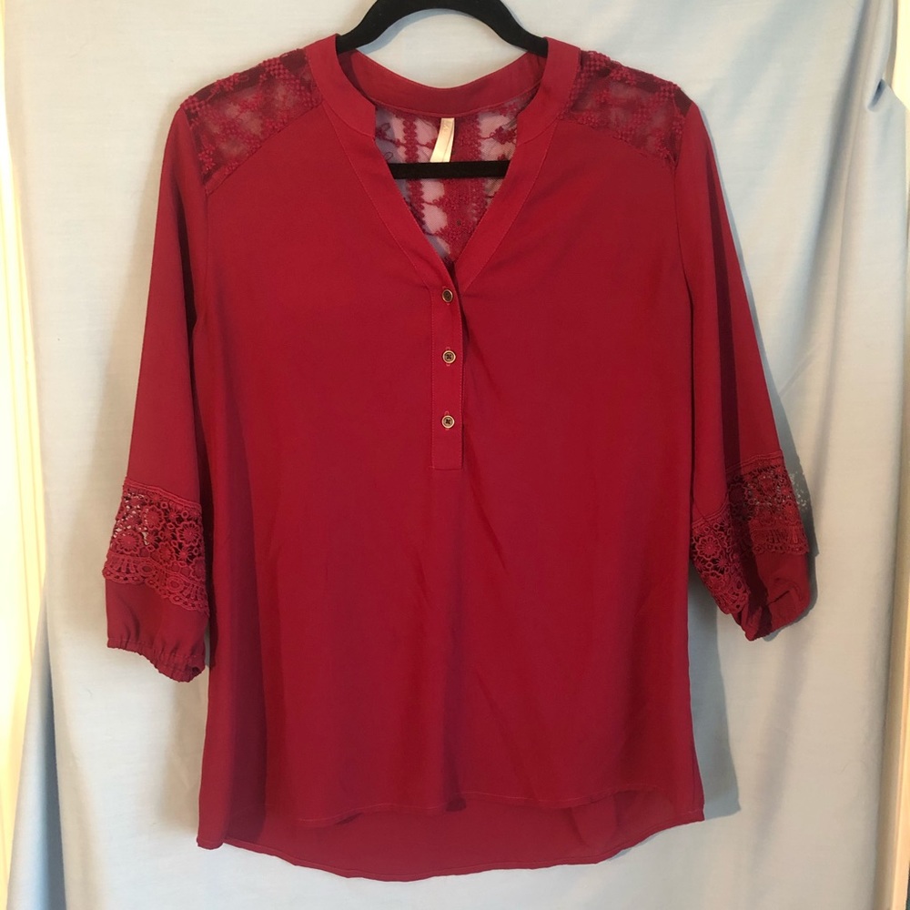 Vanity, Burgundy blouse Size Medium